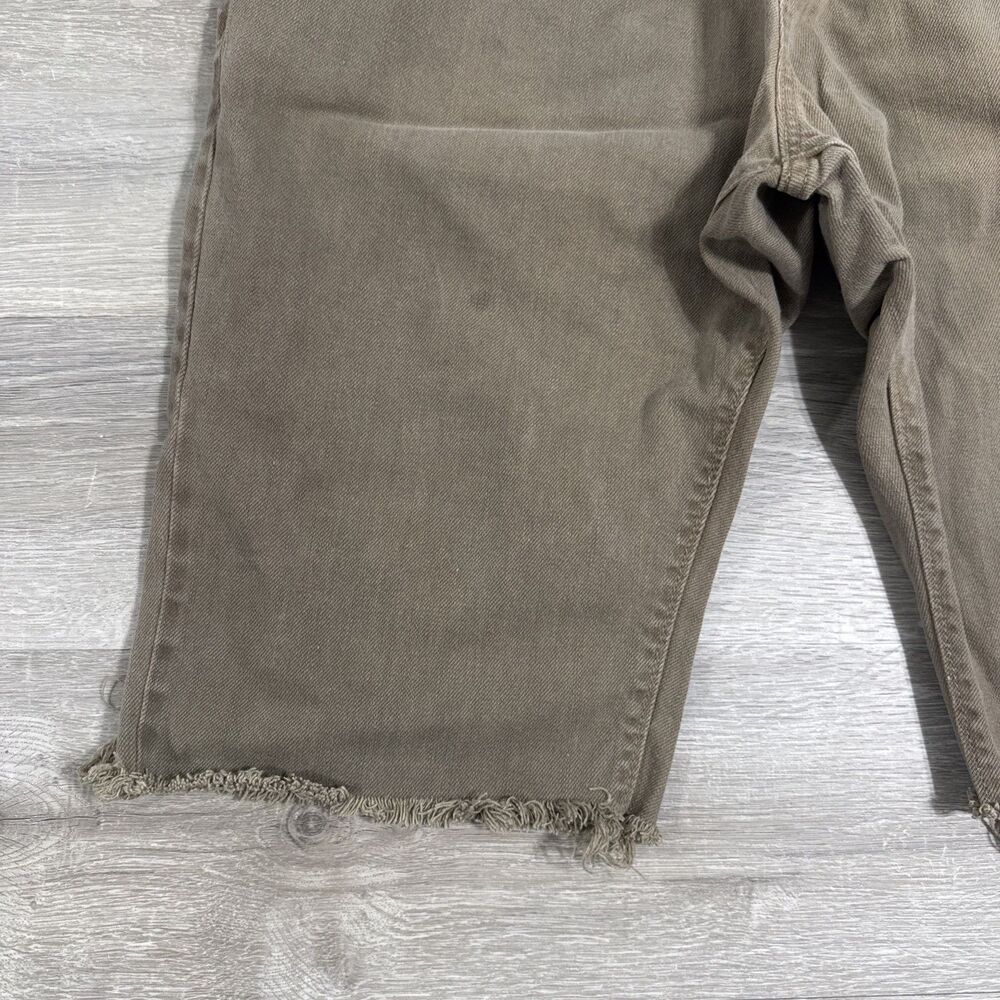 Old Navy Denim Shorts Men’s 36 Brown Slim Cut Off Raw Hem 100% Cotton - Picture 4 of 13